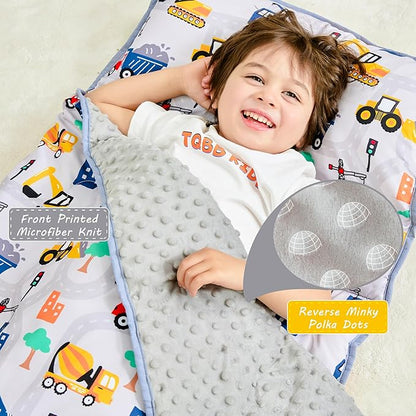 Toddler Nap Mat with Pillow and Blanket, Extra Large Rolled Napping Mats - Image 2