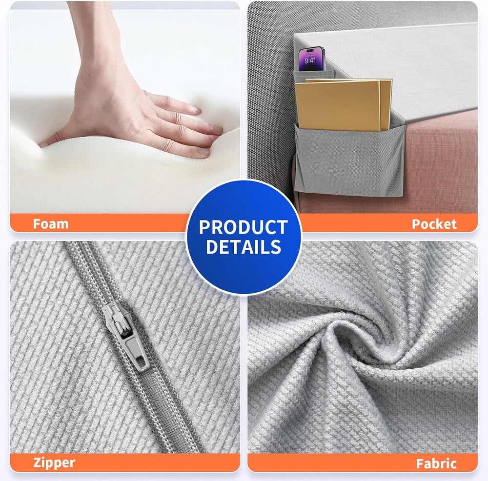Krightlink Bed Wedge Pillow for Headboard Gap Filler Twin Size