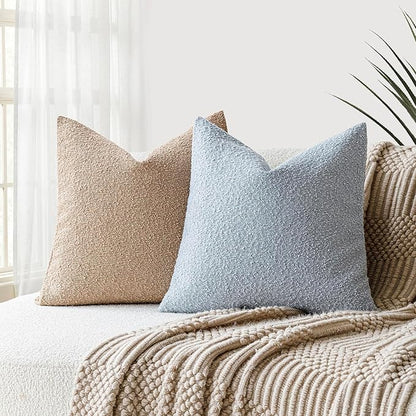 Foindtower Set of 2, Decorative Textured Boucle Throw Pillow Covers Accent - Image 4