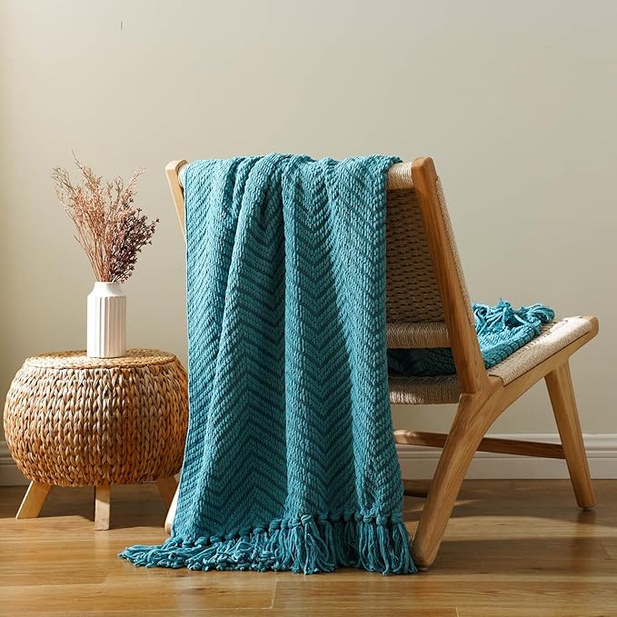BATTILO HOME Teal Throw Blanket - Image 4