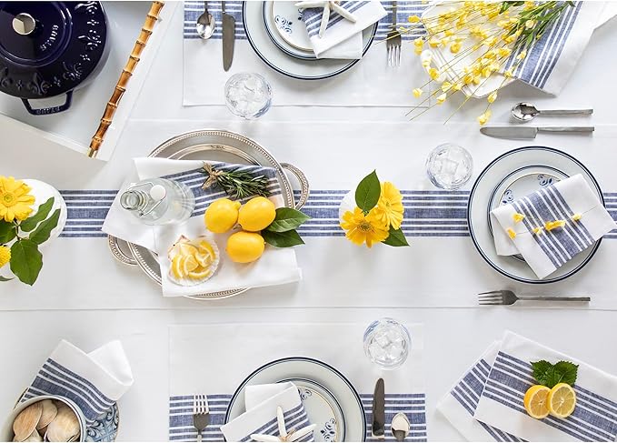 Solino Home Stripe Linen Table Runner 60 Inches - Image 3