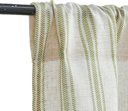 jinchan Striped Linen Kitchen Tier Curtain Farmhouse Cafe 30 Inch Small Window - Image 6