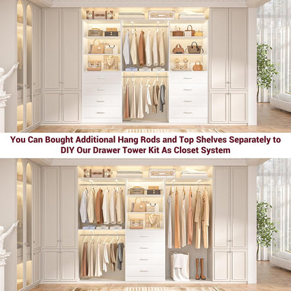 aheaplus closet drawers system, 21.3" wood closet organizer, package contents