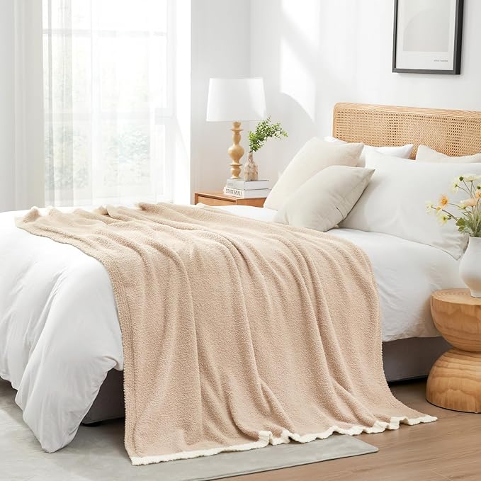Snuggle Sac Beige Throw Blanket - Image 3