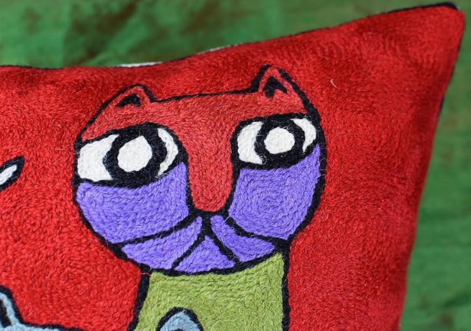 Lumbar Picasso Cat Pillow Cover Red Kitties Pillowcase Cute Cat Cushion Kitty - Image 6