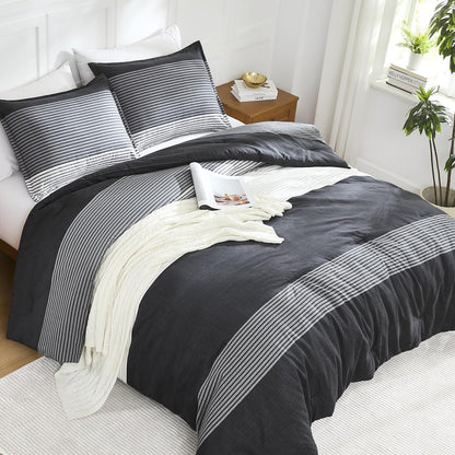 litanika full comforter set black - 3 pieces, side view