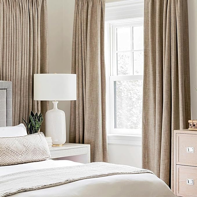 MIULEE 100% Blackout Linen Textured Curtains - Image 2