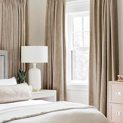 MIULEE 100% Blackout Linen Textured Curtains - Image 2
