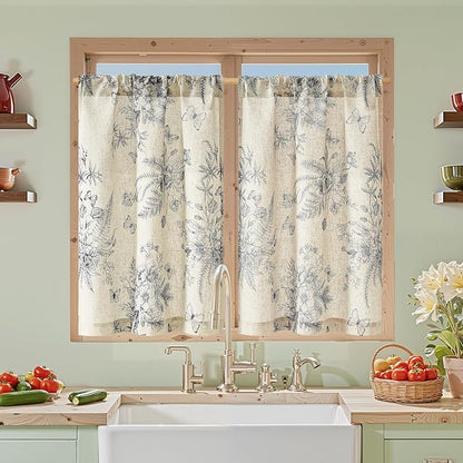 jinchan Half Window Curtains Small Drapes by JINCHAN