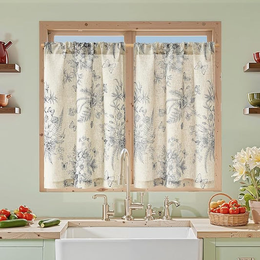 jinchan Half Window Curtains Small Drapes by JINCHAN