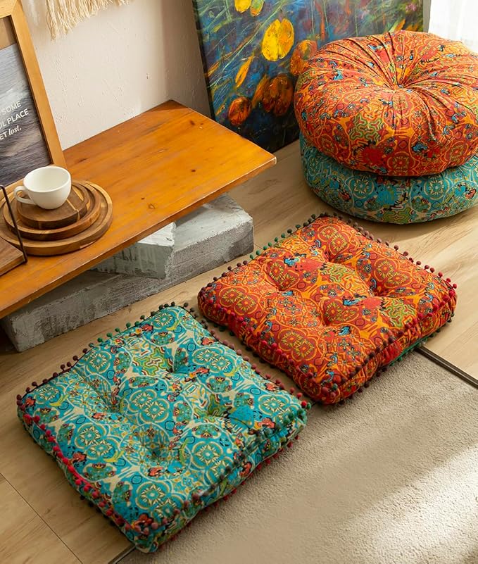 vctops Boho Cotton Linen Square Chair Seat Cushions - Image 4
