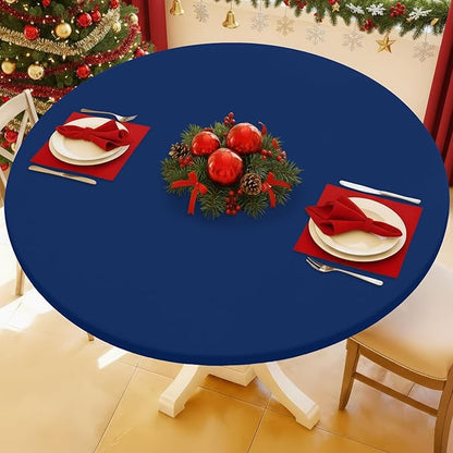 Round Spandex Tablecloth, Elastic Fitted Waterproof Tablecloths by Moosfor
