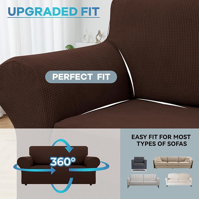 LURKA Stretch Loveseat Sofa Slipcovers 1 Piece Couch Covers - Image 4