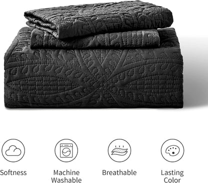 love's cabin king size quilt set black bedspreads on a desk or shelf