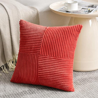 Fancy Homi 2 Packs Red Big Decorative Throw Pillow Covers 24x24 Inch - Image 2