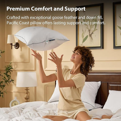Pacific Coast Pillows Queen Size Set of 2, Goose Feather Down Pillow - Image 4