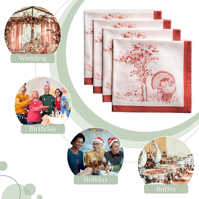 Maison d' Hermine Cloth Napkins Set of 4 100% Cotton - Image 6