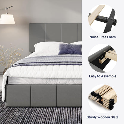 allewie king size dutch velvet upholstered platform bed, package contents