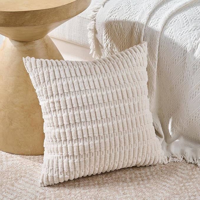 Fancy Homi Set of 4 Grey and White Decorative Throw Pillow Covers 20x20 Inch - Image 2