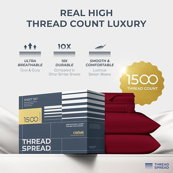 THREAD SPREAD 100% Egyptian Cotton California King Size - Image 2