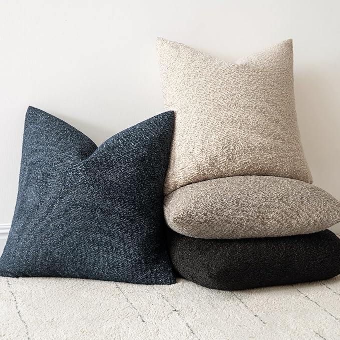 Woaboy Pack of 2 20x20 Inch Decorative Boucle Throw Pillow Covers Textured - Image 4