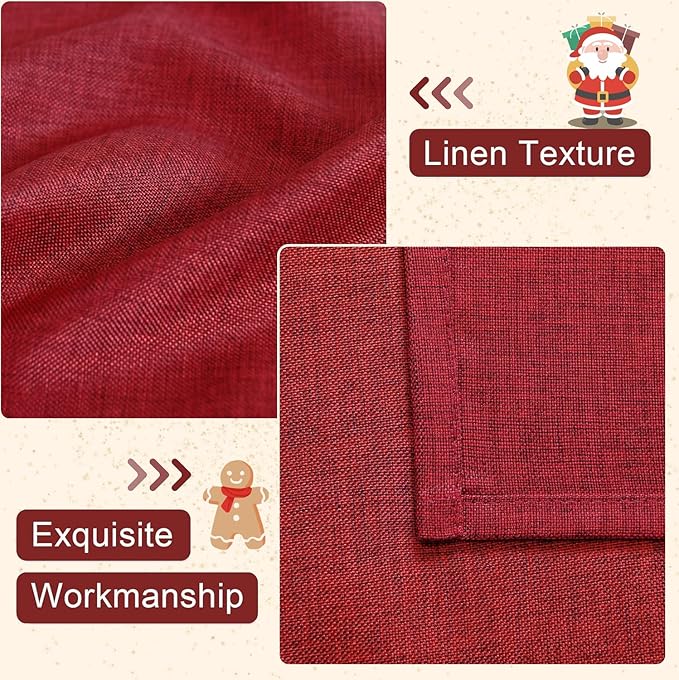 Hiasan Red Valance Curtains Light Filtering Rod Pocket Window Valances Curtains - Image 2