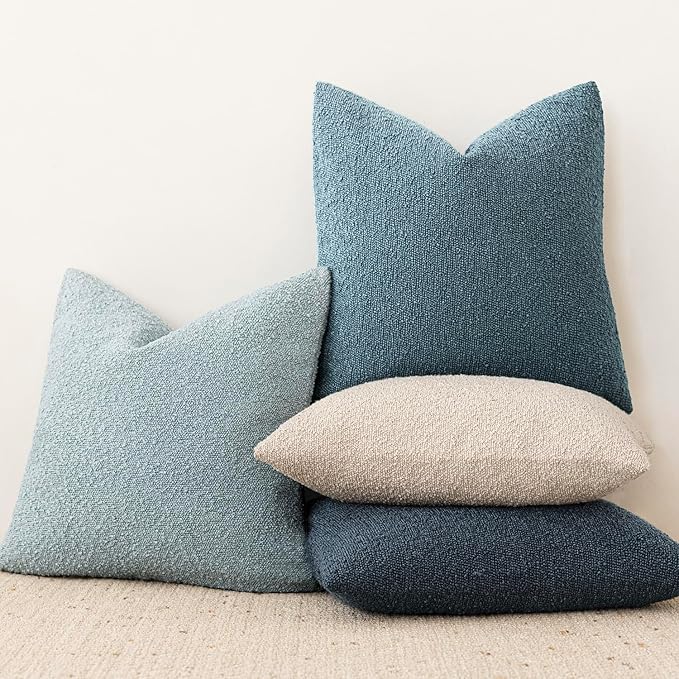 Foindtower Decorative Textured Boucle Throw Pillow Covers Accent Solid Lumbar - Image 6