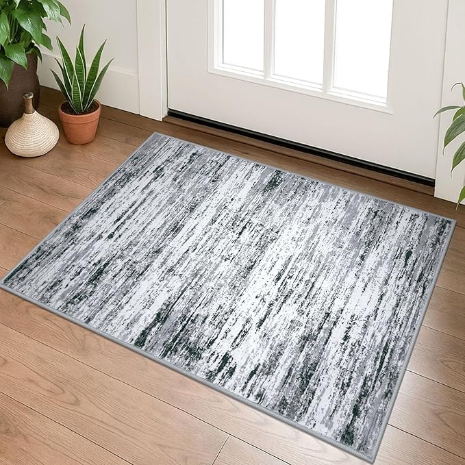 Modern Abstract Entryway Rug Indoor 2x3 Washable Rug Non-Slip Soft Small Area by lansny