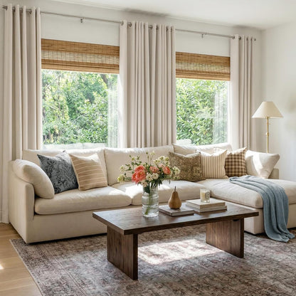 100% blackout curtains 63 inch length linen textured showing dimensions