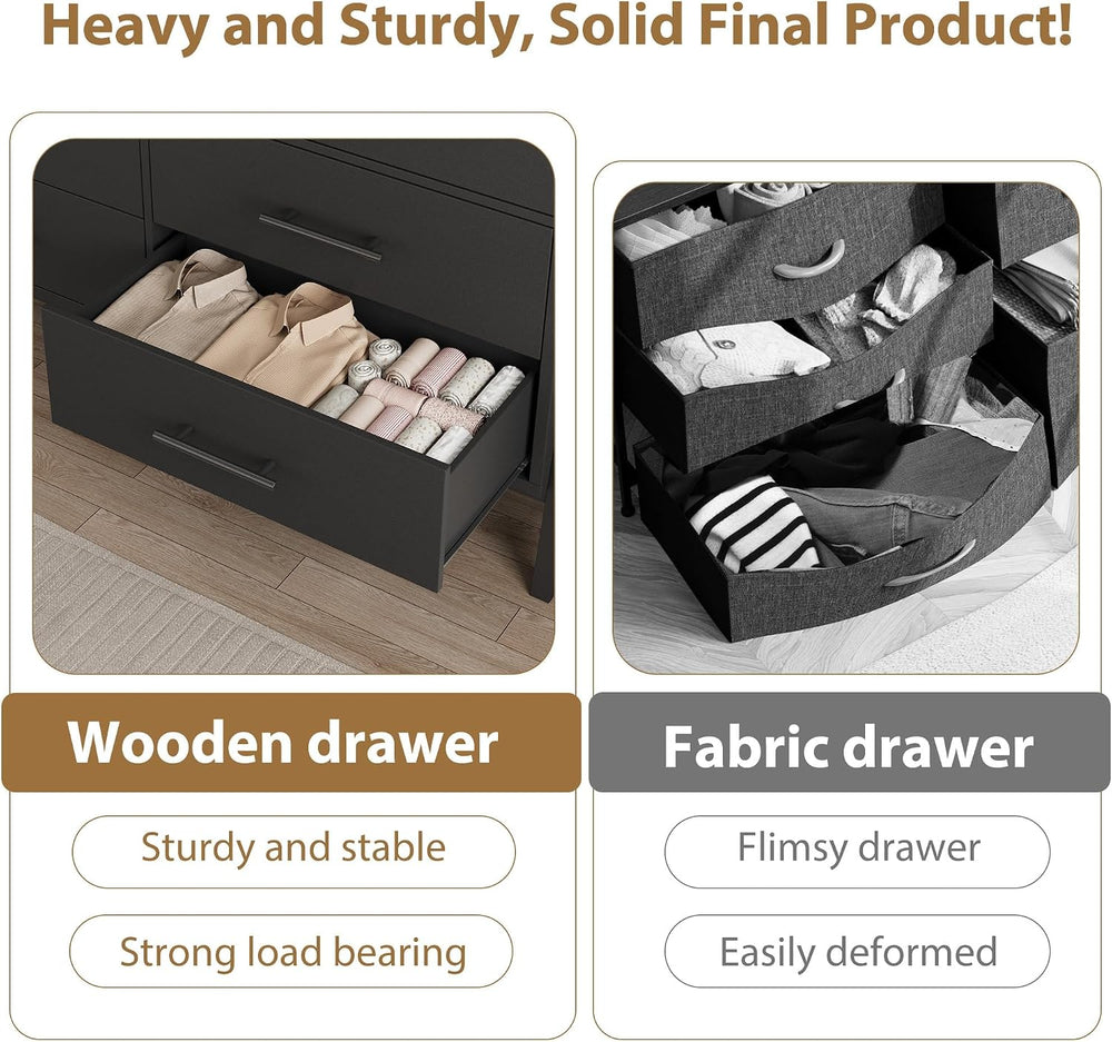 Garvee 6 Dresser for Bedroom, 52 in Wide Drawer with Large Storage Space, Fre...
