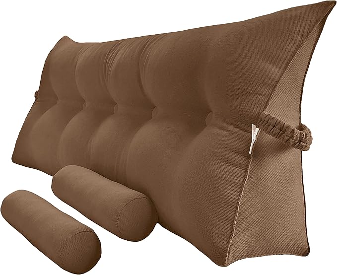 Triangular Reading Bed Rest Pillow Large Bolster Cushion Headboard Backrest by PEACHWELL