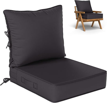 Outdoor Seat Cushion Set 22 L × 24 W × 5 H Inch Waterproof & Fade Resistant by VisitheKimunukStore