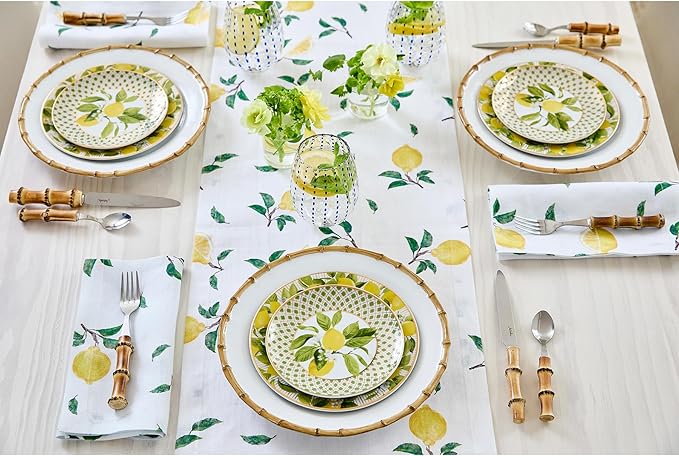 Solino Home Lemon Print Table Runner 60 inch - Image 3