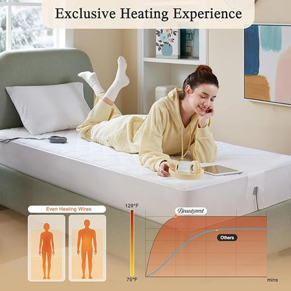 Beautyrest Cotton Blend Heated Mattress Pad Secure Comfort Technology - Image 6