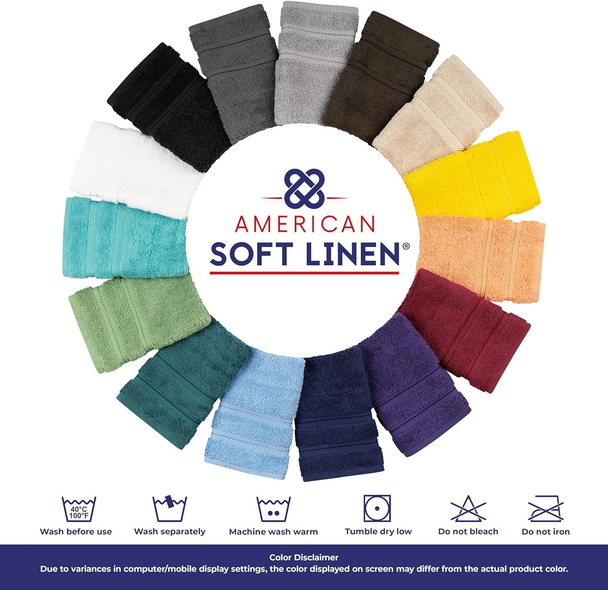 american soft linen 100% cotton luxury turkish towels, front angle view
