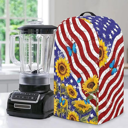 American Flag Sunflower Blender Dust Cover Stand Mixer or Coffee Maker by Annejudy