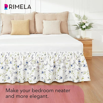 RIMELA Sweet Blueberry Bed Skirt Queen Size 15 Inch Drop, Elastic Bed Skirting - Image 5