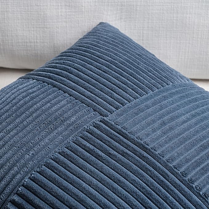 Fancy Homi 2 Packs Dusty Blue Decorative Throw Pillow Covers 20x20 Inch - Image 3