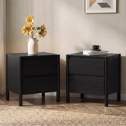 hourom 2 pcs black nightstand set for bedroom, main product view
