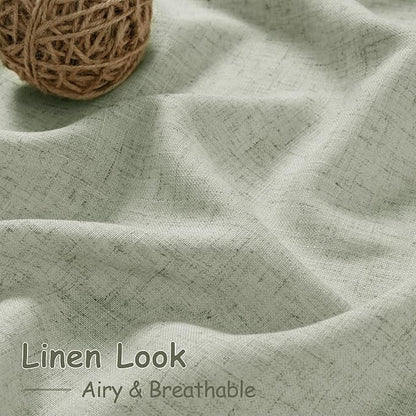 Nanspring Sage Green Curtains 92 Inch Length 2 Panels Back Tab Pocket Light - Image 5