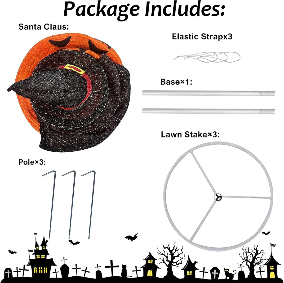 Lulu Home 3.5FT Light Up Halloween Decoration, Collapsible Stacked Pumpkins