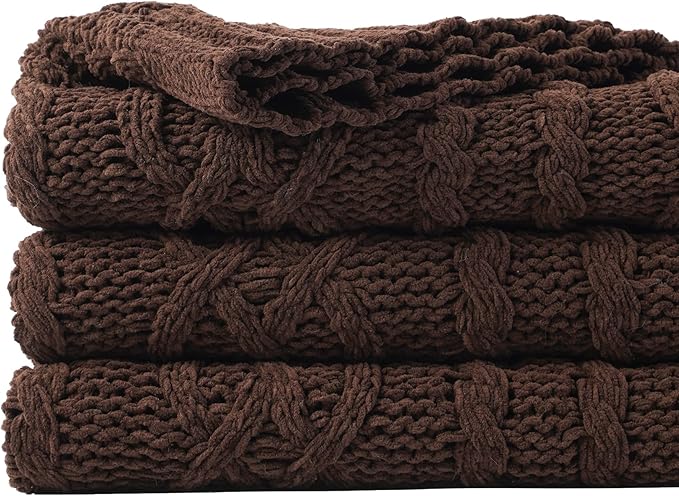 Battilo Dark Brown Throw Blanket by BATTILOHOME