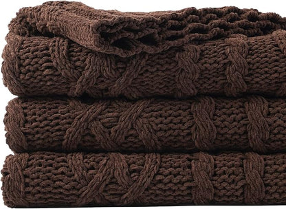 Battilo Dark Brown Throw Blanket by BATTILOHOME