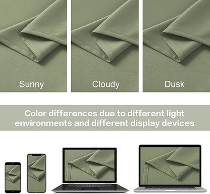 DUALIFE Light Sage Green Curtains 92 Inches Long Back Tab/Rod Pocket Room - Image 5