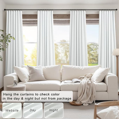 Ivory White Curtains 84 Inch Length 2 Panels - Image 2