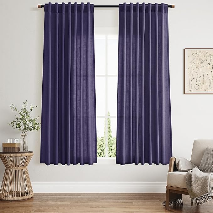 Purple Curtains 63 Inches Long 2 Panel Sets by Nanspring