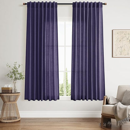 Purple Curtains 63 Inches Long 2 Panel Sets by Nanspring