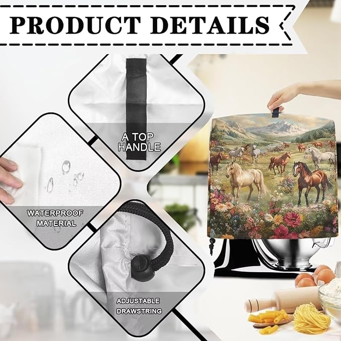 Horse Print Stand Mixer Cover - Image 7