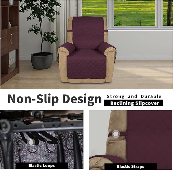 Easy-Going Recliner Chair Slipcover Reversible Sofa Cover Water Resistant Couch - Image 3