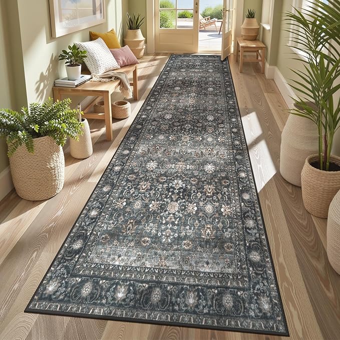 Collive Kitchen Runner Rug Non Slip, 2.6'x12' Long Washable Rugs by Collive